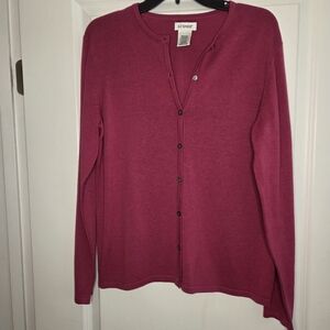 Liz Baker Women's Magenta Cardigan Size Medium Premoved